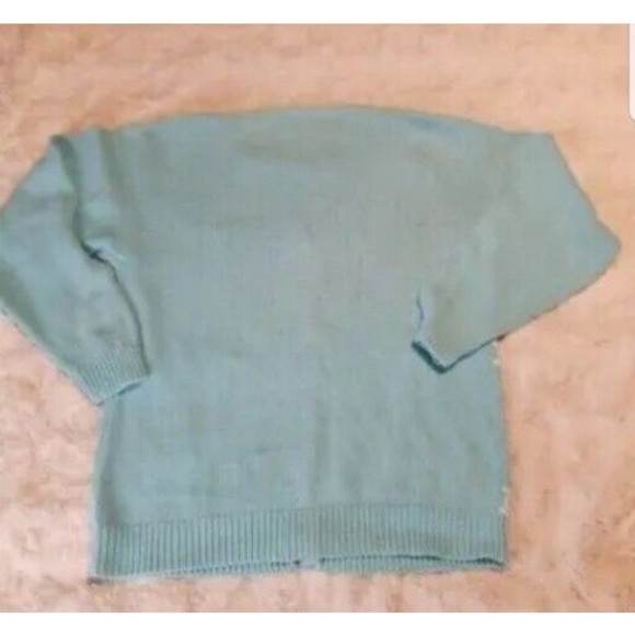 Vintage Trimingham's Bermuda Sweater Cardigan Small Blue Embroidered Floral - Picture 16 of 16